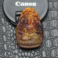 千手观音(鼠)送吊坠绳 龙涎香吊坠本命年吊坠生肖八大守护神佛灰琥珀毛衣链情侣持久留香