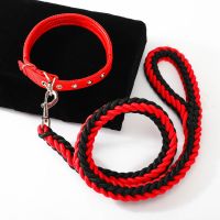 红黑色 S型号(适合5-18斤) 大型犬狗链子大狗牵引绳带狗绳狗项圈阿拉斯加德牧金毛狗狗牵引绳