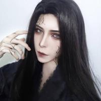 黑色 接发片 假发男女万用长直发自然逼真古风长发汉服造型COS魔道祖师全头套