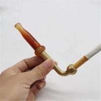 香烟烟锅(抽普通香烟) 掌中宝传统旱烟袋玛瑙烟嘴黄铜烟锅便携式烟杆烟袋烟具