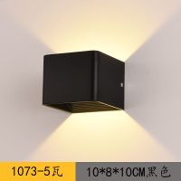 E款黑色暖光5W不可调光不防水 LED户外防水壁灯室外墙灯背景灯光 过道走廊简约灯楼梯庭院柱子灯