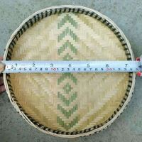 25cm 竹制品竹编簸箕无孔有孔竹筛子家用晾晒 圆簸箕米筛 竹匾绘画装饰
