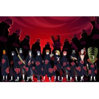 暗黑晓全员俯视 60*40cm海报定制 火影忍者动漫超大海报 鸣人佐助宿舍卧室墙贴装饰防水防尘自粘