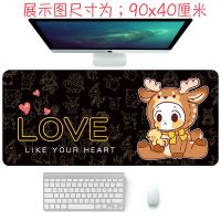 爱鹿呦 长24厘米x宽20厘米x厚0.3厘米 超大号卡通电脑办公桌鼠标垫可爱男女多功能游戏家用写字台垫防滑