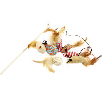 木质逗猫棒套装 憨憨宠 宠物猫咪逗猫棒套装 猫咪自嗨玩具 羽毛杆幼猫逗猫棒用品