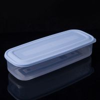 蓝色 面条收纳盒塑料长方形面条盒密封冰箱挂面杂粮储物盒