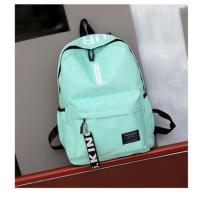 340绿色 时尚校园帆布背包书包男时尚潮流青少年初中高中学生大容量双肩包