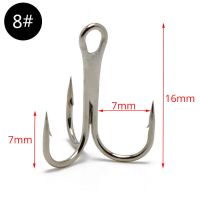 白色8# 5枚散装 锚钩锚鱼钩毛钩三爪鱼钩路亚挂钩三本钩大号鲢鳙蝴蝶钩矛鱼专用钩