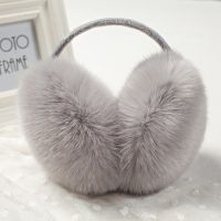 后戴-仿兔毛灰色 耳套耳罩保暖男耳包女冬护耳罩耳暖耳朵套冬季耳捂子护耳冬天耳帽