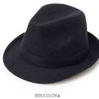深灰色毛呢礼帽 56cm 帽子男春秋礼帽男士帽子冬毛呢保暖秋冬中老年人爵士帽冬天老人帽