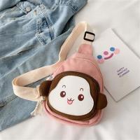 粉红色 可爱卡通猴子儿童宝宝腰包韩版时尚小孩胸包斜挎包宝宝休闲背包