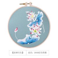 荷塘月色[材料包含辅助绣绷] 刺绣diy手工礼物制作自绣古风团扇丝带绣成人初学材料包苏绣绣花