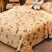 (优选雪花绒)繁花似锦 100x120cm 午睡毯/披肩毯 毛毯被子珊瑚绒小毯子加厚冬季法兰绒床宿舍学生办公室午睡毯