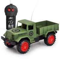 2通军卡车-绿[自备电池] 儿童玩具车遥控汽车可充电遥控车越野车男孩电动军事皮卡汽车玩具
