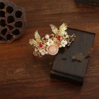 KC金单个发冠:粉珠 ETE超仙古风发冠仙鹤发冠发簪古装发饰汉服头饰凤冠中国风头冠