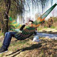 红绿吊床+2米绑绳 加宽粗网绳吊床户外尼龙绳便携野营舒适小孔吊网宿舍摇床