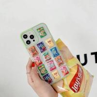 满屏立体薯片包装-绿边框滴胶 苹果12Mini(5.4寸) 立体薯片苹果11手机壳iPhone12promax保护套xs