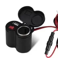不配点烟器 12v摩托车手机充电器快充电动踏板通用usb点烟器防水改装车载配件