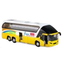 黄色 散装 公交车模型儿童玩具车豪华巴士小客车仿真合金小汽车模型