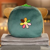 七色花[弹力水晶绒面料] 45厘米[带暖手抱枕 无毯子] 办公室玩偶抱枕被子两用靠枕靠背垫三合一睡觉多功能午睡枕头毯子