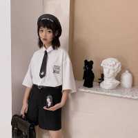 单个刺绣猫咪黑领带 设计感小猫休闲搭配配饰学生印花领带