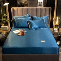 贵族蓝定标 90x200单床笠 夏季空调冰丝凉席三件套席梦思防滑床笠三件套折叠床罩床垫保护套