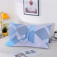 菱形方格 50cm*75cm(一对装) 印花棉老粗布枕巾50X75cm加大硬布手感成人枕巾单人枕头巾