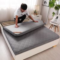纯灰色-【抗菌防满升级款】 60x110cm-颜色随机厚2厘米 床垫加厚软垫可折叠床褥子榻榻米防滑家用睡垫1.5双人1.