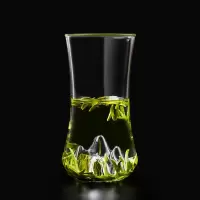 透明色无把 玻璃观山杯泡茶杯龙井绿茶杯竹叶青加厚耐热水杯家用办公室山峦杯