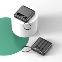 迷你标准版黑色 10000毫安 充电宝2万毫安大容量自带线4线快充耐用显示可登机通用型移动电源