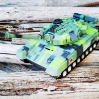 四通遥控轻型声光[森林版]坦克 车身充电电池 遥控坦克车男孩模型军事仿真电动遥控充电装甲履带式儿童玩具汽车