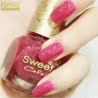 甜蜜玫红带闪 Sweet color指甲油环保持久不掉色防水裸色粉色不可撕拉脚指甲油