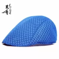 网眼贝雷帽宝蓝 可调节 春夏天透气薄款女士贝雷帽子英伦风经典复古格子鸭舌帽男士前进帽