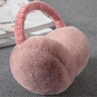 汉堡耳罩-皮粉 可折叠耳罩男女冬季保暖护耳套耳包耳捂可爱仿兔毛加厚大毛绒学生