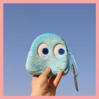 蓝色() 可爱吃豆人零钱包卡通硬币包手拿包毛绒大容量姨妈巾包