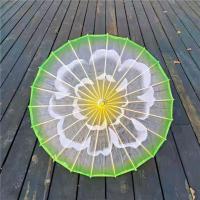 黄心加绿边76cm 半穿 特色茉莉花 茉莉情怀舞蹈伞 舞台演出伞跳舞工艺古典伞道具