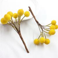 黄色 1束 国元手工diy玻璃珠仿真花仿真果手工制作头饰服饰配件圣诞装饰材