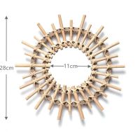 PXH21-194小号太阳镜 藤编梳妆化妆镜创意艺术装饰圆镜民宿客厅玄关墙面壁饰挂镜
