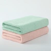 浅藕粉+绿色 卡伴A类速干吸水浴巾2条 成人女洗澡家用吸水加厚洗头速干浴巾