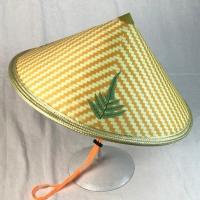 M(40-45cm) 黄色 三叶 超大竹编斗笠帽农民竹帽子田园男女女式大号大沿帽防风防雨太阳帽