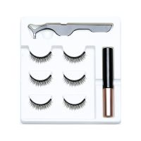 三对装眼线液套装 5-8-5mm 磁性假睫毛超自然款仿真眼线笔超软免胶水磁铁石磁性眼睫毛卷翘
