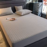 格子-浅灰 单防水床笠:90x200 南方生活全棉提花毛巾布防水床笠床套床罩隔尿透气席梦思床垫
