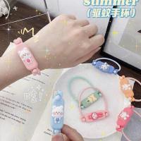 蓝色小熊防蚊手环 植物精油驱蚊手环 大人儿童学生情侣版卡通防蚊虫扣神器随身长效