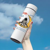 雅士白500ml-宇航员月亮观望者 联名款NASA太空宇航员智能304不锈钢保温杯男女可爱时尚便携水杯