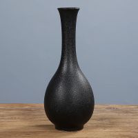 黑陶小赏瓶高度15cm 玉净瓶茶道花插花器家居摆件白瓷黑陶瓷小花瓶观音瓶供佛禅意花