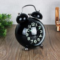 合飞2058黑色夜光版 3寸 起床困难户夜光懒人金属夜光床头变态超大声音闹钟学生静音表台钟