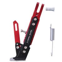 CNC可调节单撑(红色) 电动车单撑电瓶车可调节边撑改装侧支架越野趴赛摩托车CNC侧脚架