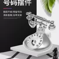 复古停车牌[土豪金]带香薰/支架功能 车载临时停车牌复古挪车电话号码牌创意手机架移车牌汽车用品大全