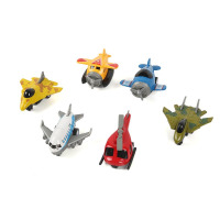 Q版合金飞机6只混色一盒 儿童玩具小飞机Q版合金飞机模型仿真航天直升机军事战斗机套装