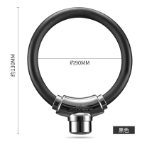 钥匙款 黑色 2把钥匙 洛克兄弟自行车锁密码圈锁钢缆防盗山地公路车便携迷你环形锁骑行